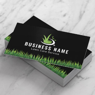 Modern Lawn Care Logo Professional Landscaping Business Card
