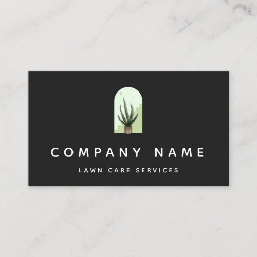 Modern Lawn Care Service Cactus Succulent Logo Business Card