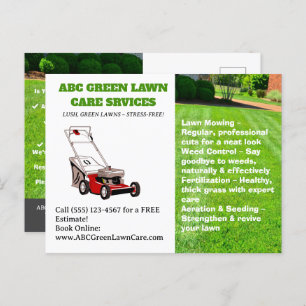 Modern Lawn Care Service Postcard