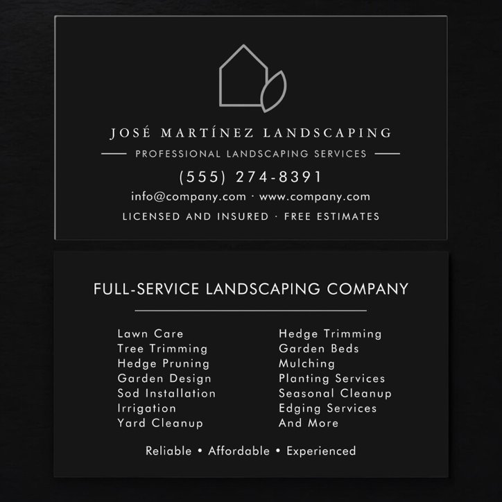 Modern Lawn Care Services Business Card