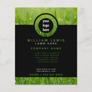 Modern Lawn Care Simple Business Logo Landscaping  Flyer