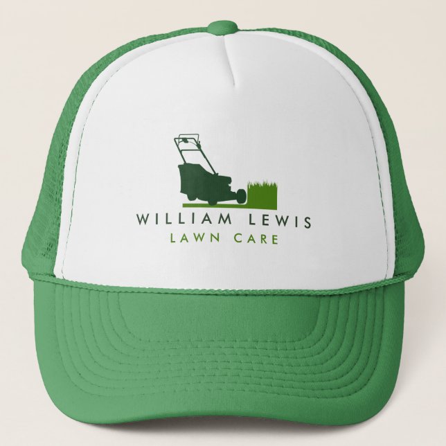 Modern Lawn Care Simple Landscape Double Sided Trucker Hat (Front)