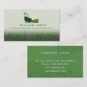 Modern Lawn Care Simple Landscape Mowing Business Card