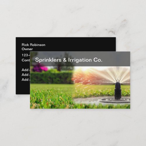 Modern Lawn Irrigation And Sprinklers Business Card