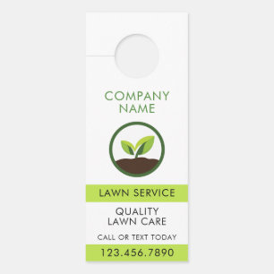Modern Lawn Landscaping Professional Icon QR Code Door Hanger