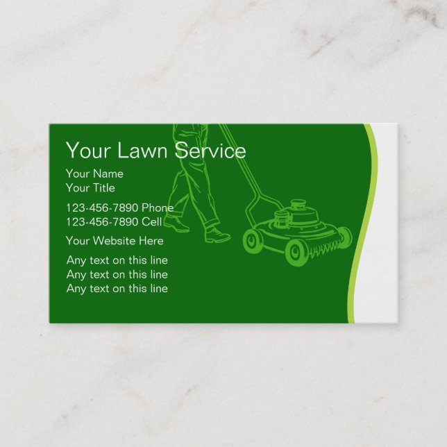Modern Lawn Service Business Cards (Front)