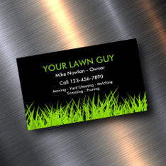 Modern Lawn Service Simple Business Card Magnet at Zazzle