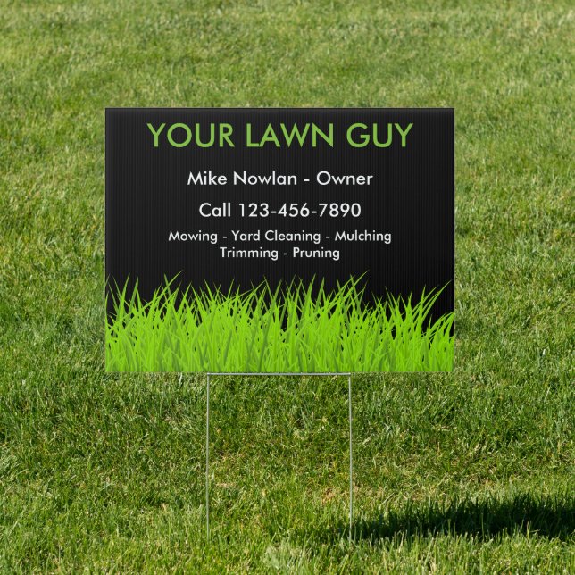 Modern Lawn Service Simple Yard Signs (Insitu)
