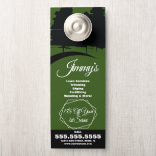 Modern Lawn Services Business Tree Logo B Door Hanger