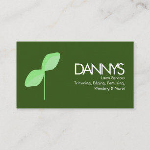 Modern Lawn Services Simple Leaf Business Card