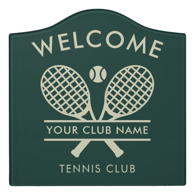 Modern Lawn Tennis Club Name Association Office Door Sign (Large Crest Front)