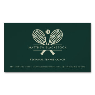 Modern Lawn Tennis Professional Coach Custom Business Card Magnet