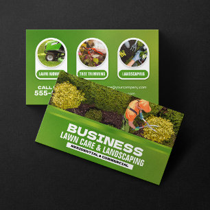 Modern Lawncare & Landscaping Lawn care mowing Business Card