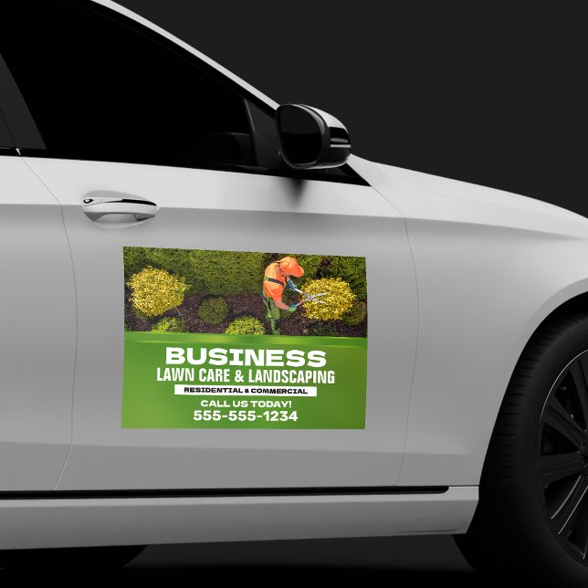 Modern Lawncare & Landscaping Lawn care mowing Car Magnet (Creator Uploaded)