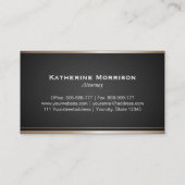 Modern Lawyer Attorney Faux Gold Courthouse Business Card (Back)