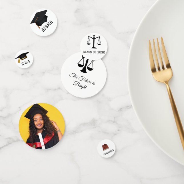 Modern LAwyer Custom Photo Graduation Party  Confetti (Group)