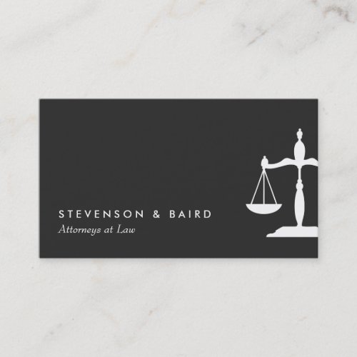 Justice Scale  Attorney Black and White Business Card Templates