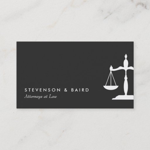 Customizable Justice Scale Attorney Black and White Business Card Templates