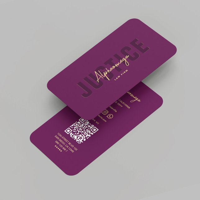 Modern Lawyer Justice Solicitor Judge Lux Purple Business Card (Modern Lawyer Justice Solicitor Luxury Purple Business Card
)
