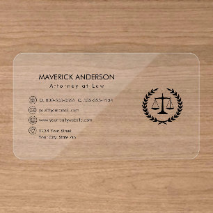 Modern Lawyer Professional Clear Business Cards
