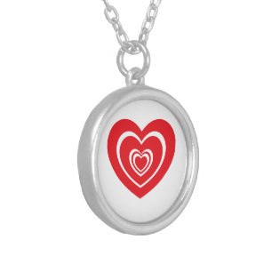 Modern Layered Heart Necklace - Artistic Red Soul