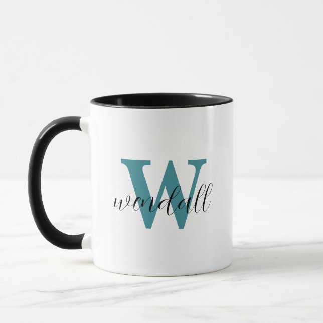 Modern Layered Personalized Monogram Mug (Left)
