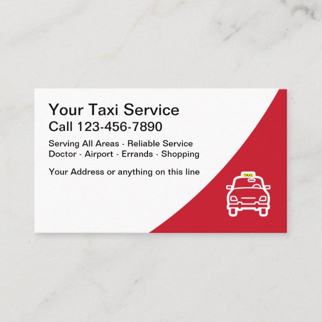 Modern Layout Taxi Business Card (Front)