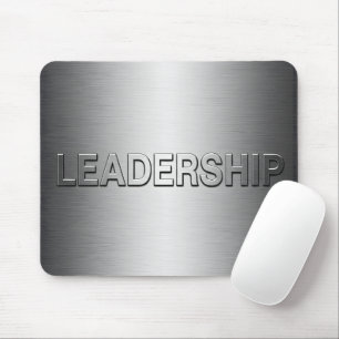 Modern Leadership Brushed Steel Metal Effect Offic Mouse Pad