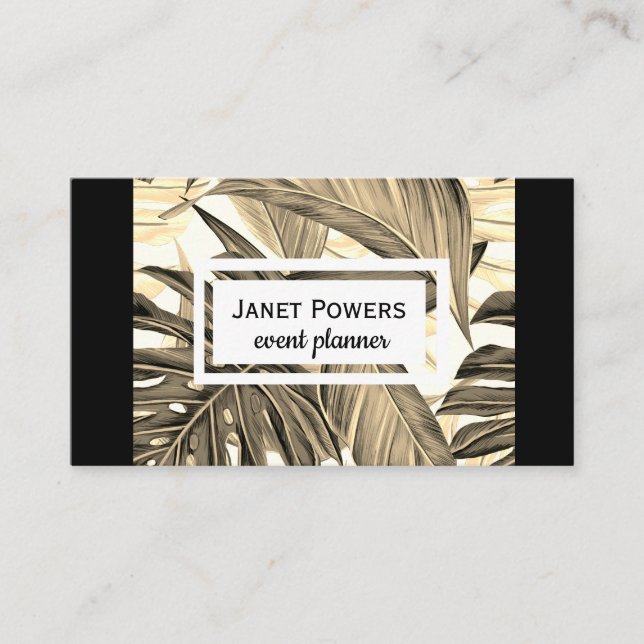 modern leaf art custom business card (Front)