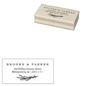Modern Leaf Branch Personalized Name & Address Rubber Stamp (Stamped)