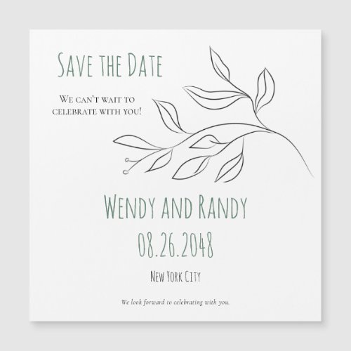 Modern Leaf Magnetic Save the Date