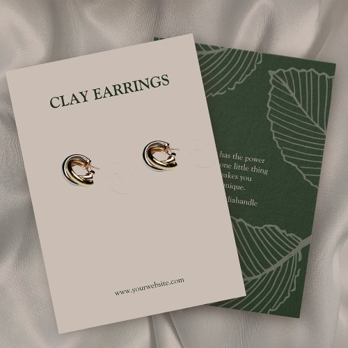 Modern Leaf Pattern Jewelry Earring Display Card