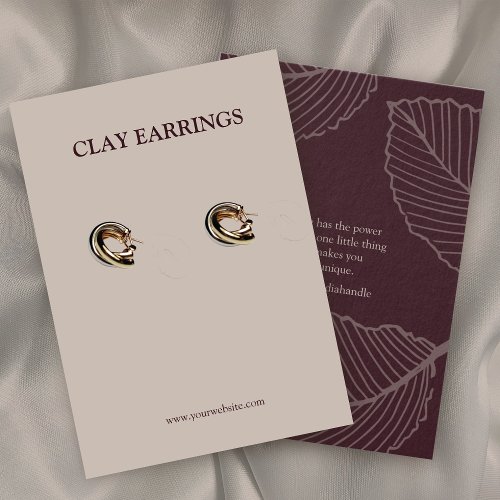 Modern Leaf Pattern Jewelry Earring Display Card