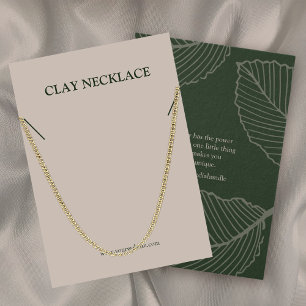 Modern Leaf Pattern Jewelry Necklace Display Card