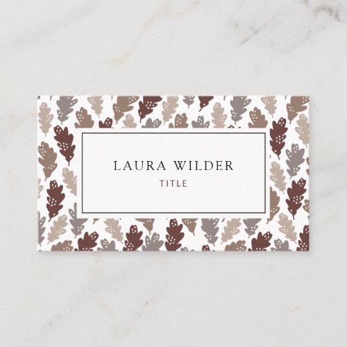 Modern Leaf Pattern Professional Business Card