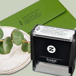 Modern Leaf Self-inking Stamp