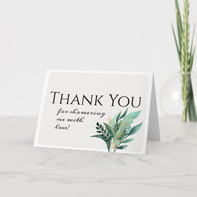 Modern Leaf Thank You Card (Front)