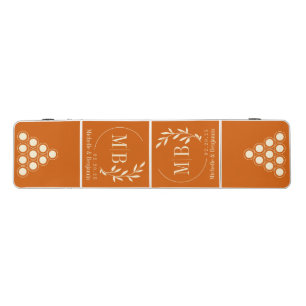 Modern Leaf Wedding Monogram Pumpkin Beer Pong Table