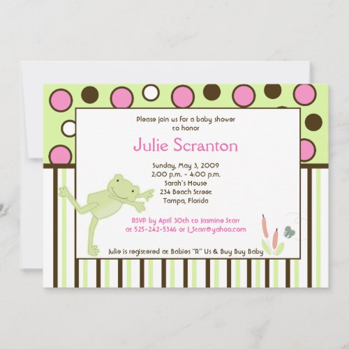 Modern Leap Frog Baby Shower Invitation