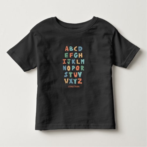 Modern learn ABC Alphabet Personalized Educational Toddler T_shirt