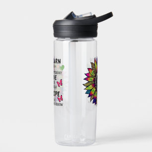 Modern Learn From Yesterday Quotes Sunflower Name Water Bottle