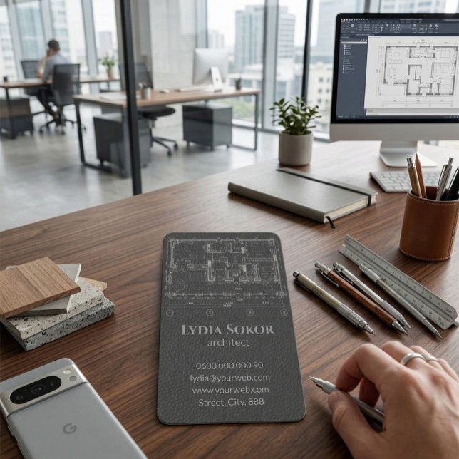 Modern Leather Architect Business Card (Creator Uploaded)