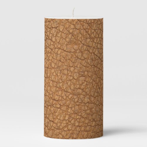 modern leather pillar candle