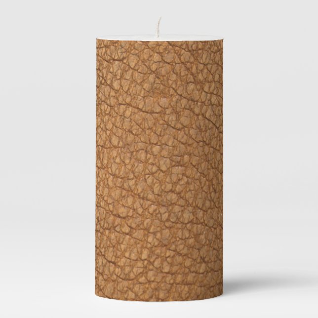 modern leather pillar candle (Front)