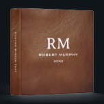 Modern Leather Portfolio Personalized Monogram  3 Ring Binder<br><div class="desc">Modern Leather Portfolio Personalized Monogram 3 ring binder</div>