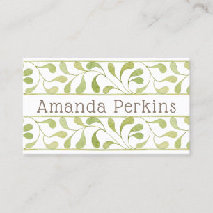 Modern Leaves Border Business Card