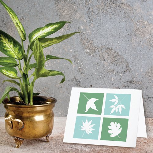 Modern Leaves Botanical Collage Thank You Card