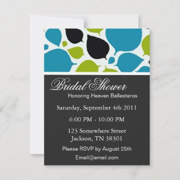 Modern Leaves Bridal Shower Invitations by AllyJCat at Zazzle