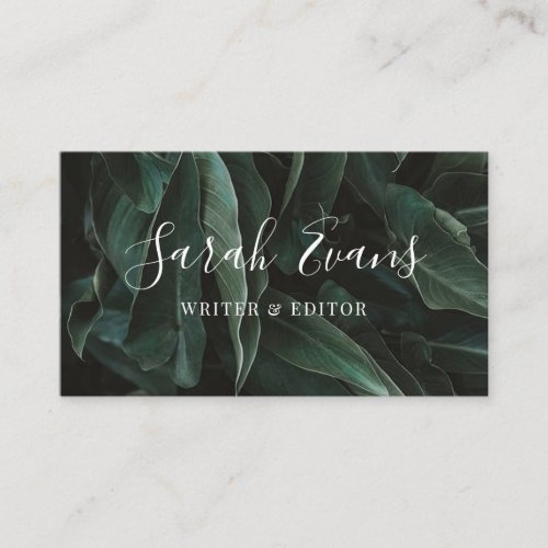 Modern Leaves Greenery Business Card