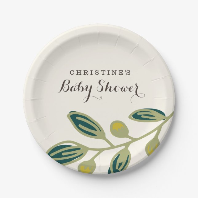 Modern Leaves Paper Plates (Front)